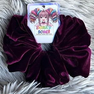 Handmade Velvet Burgundy XL Hair Scrunchie